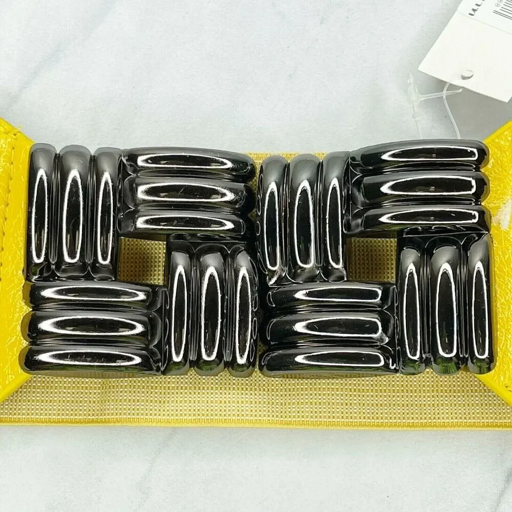 Special Rich Yellow Stretch Metal Buckle Belt Size Small S
